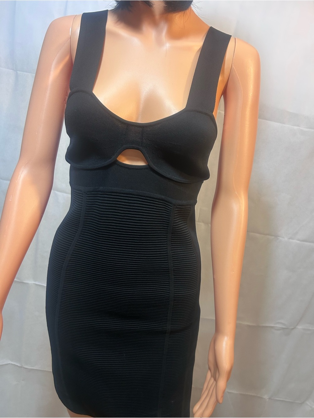Herve Leger - Black Cutout Bodycon Mini Dress